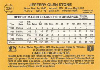 Jeff Stone  baseball card collectible - Main Image 2