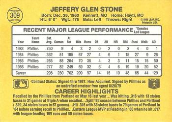 Jeff Stone  baseball card collectible - Main Image 2