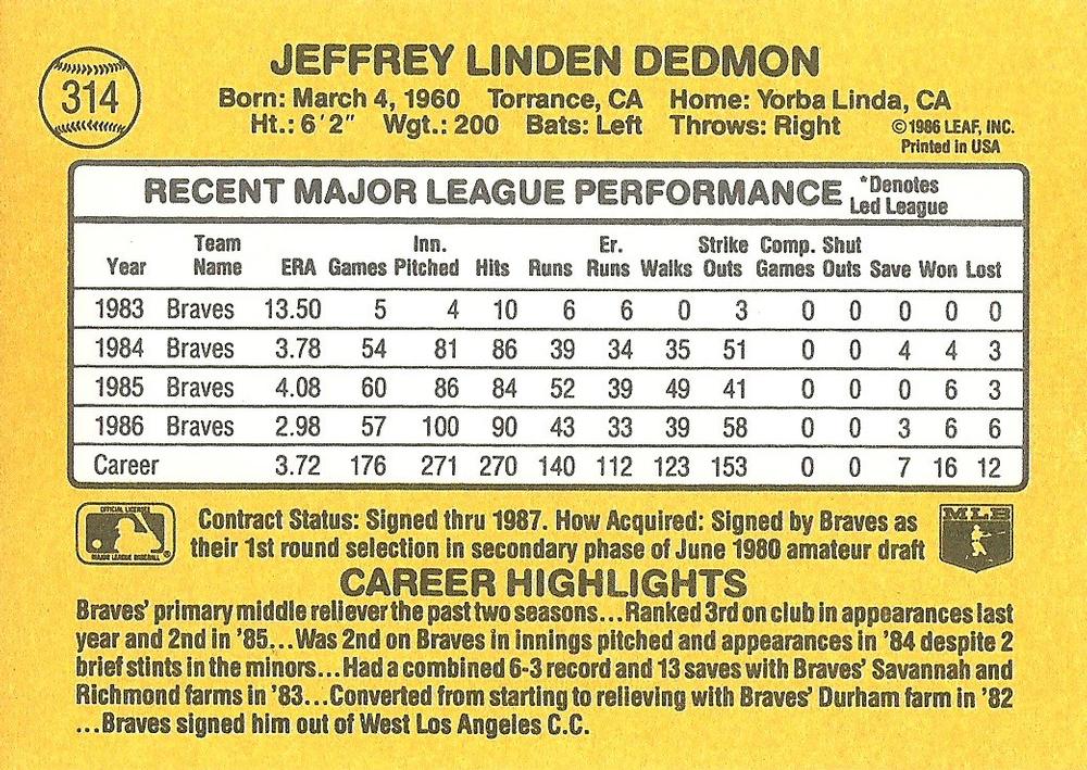 Jeff Dedmon  baseball card collectible - Main Image 2