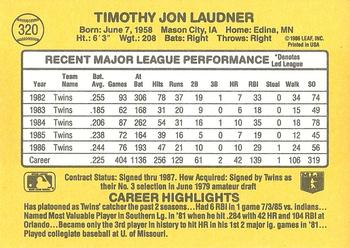 Tim Laudner  baseball card collectible - Main Image 2