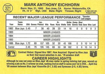 Mark Eichhorn  baseball card collectible - Main Image 2