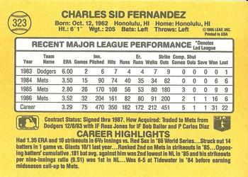 Sid Fernandez  baseball card collectible - Main Image 2