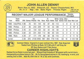 John Denny  baseball card collectible - Main Image 2