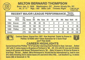 Milt Thompson  baseball card collectible - Main Image 2