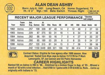 Alan Ashby  baseball card collectible - Main Image 2
