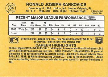 Ron Karkovice  baseball card collectible - Main Image 2