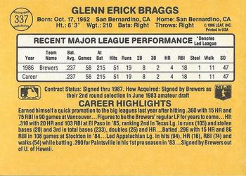 Glenn Braggs  baseball card collectible - Main Image 2