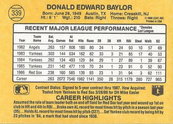 Don Baylor  baseball card collectible - Main Image 2