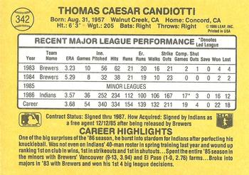 Tom Candiotti  baseball card collectible - Main Image 2