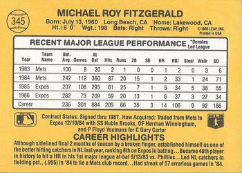 Mike Fitzgerald  baseball card collectible - Main Image 2