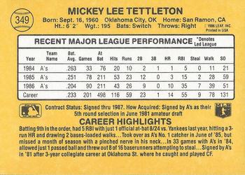 Mickey Tettleton  baseball card collectible - Main Image 2