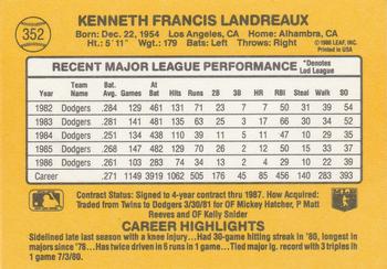 Ken Landreaux  baseball card collectible - Main Image 2