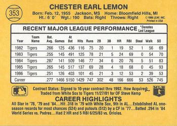 Chet Lemon  baseball card collectible - Main Image 2