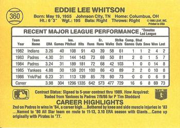 Ed Whitson  baseball card collectible - Main Image 2