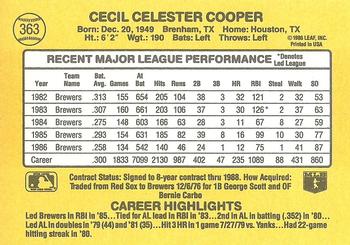 Cecil Cooper  baseball card collectible - Main Image 2