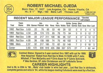 Bob Ojeda  baseball card collectible - Main Image 2