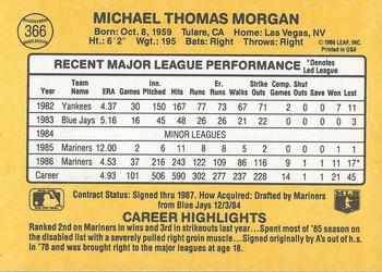 Mike Morgan  baseball card collectible - Main Image 2