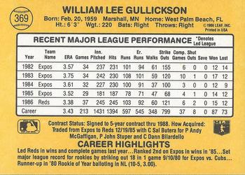 Bill Gullickson  baseball card collectible - Main Image 2