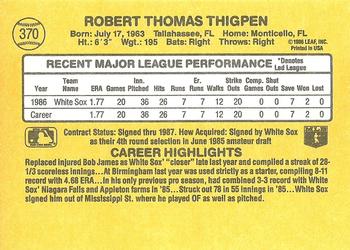 Bobby Thigpen  baseball card collectible - Main Image 2
