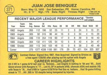 Juan Beniquez  baseball card collectible - Main Image 2