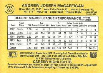 Andy McGaffigan  baseball card collectible - Main Image 2