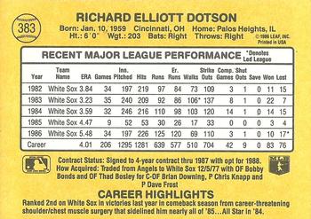 Rich Dotson  baseball card collectible - Main Image 2