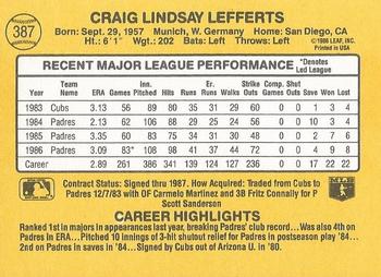 Craig Lefferts  baseball card collectible - Main Image 2