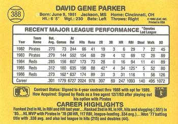 Dave Parker  baseball card collectible - Main Image 2