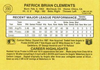 Pat Clements  baseball card collectible - Main Image 2