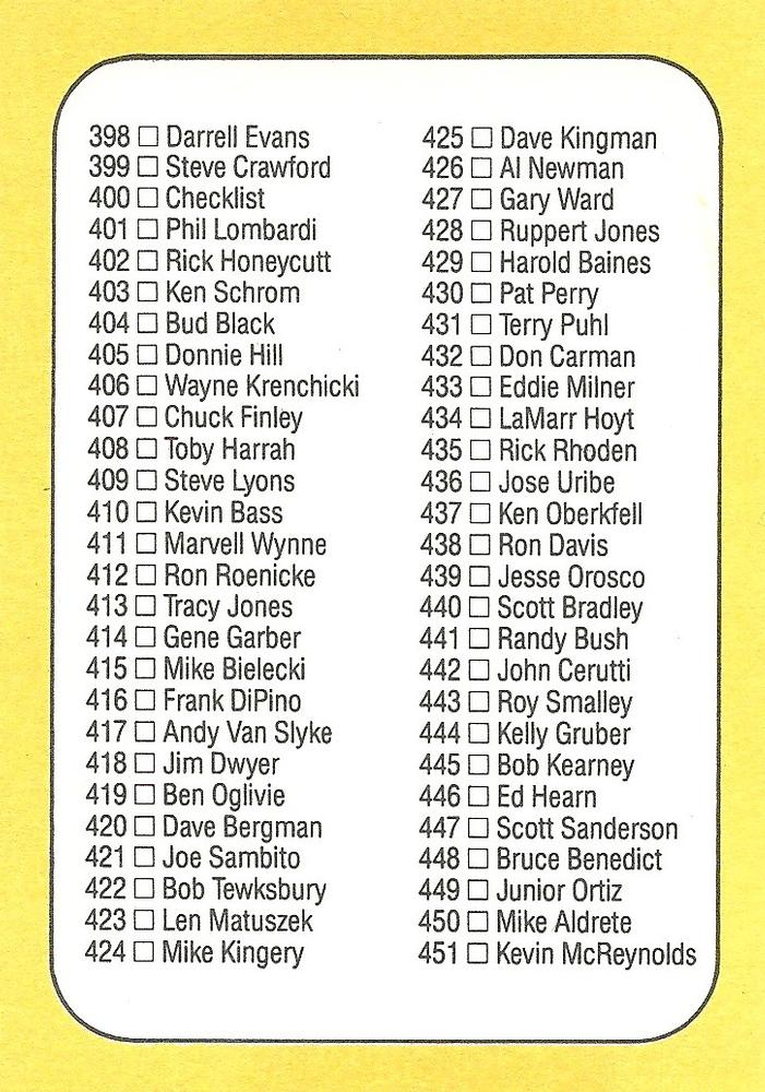 Checklist: 346-451  baseball card collectible - Main Image 2