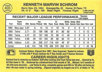 Ken Schrom  baseball card collectible - Main Image 2