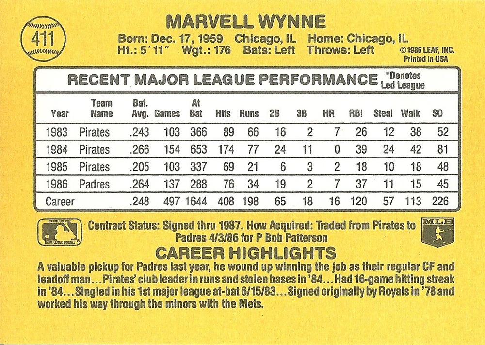 Marvell Wynne  baseball card collectible - Main Image 2