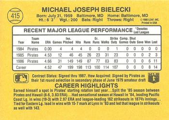 Mike Bielecki  baseball card collectible - Main Image 2