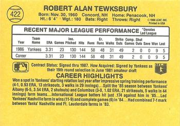 Bob Tewksbury  baseball card collectible - Main Image 2