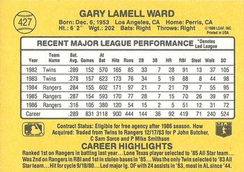 Gary Ward  baseball card collectible - Main Image 2