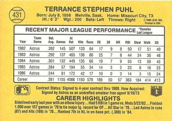 Terry Puhl  baseball card collectible - Main Image 2