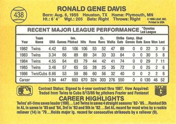 Ron Davis  baseball card collectible - Main Image 2