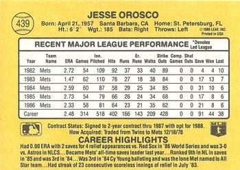 Jesse Orosco  baseball card collectible - Main Image 2
