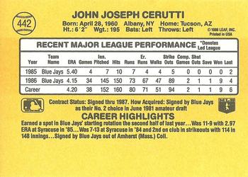 John Cerutti  baseball card collectible - Main Image 2
