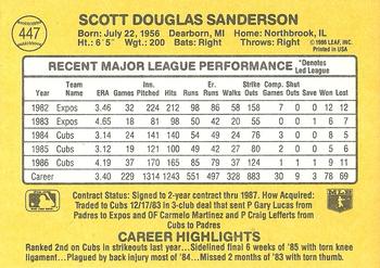 Scott Sanderson  baseball card collectible - Main Image 2