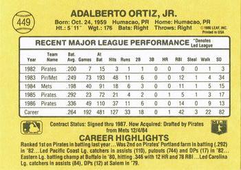 Junior Ortiz  baseball card collectible - Main Image 2