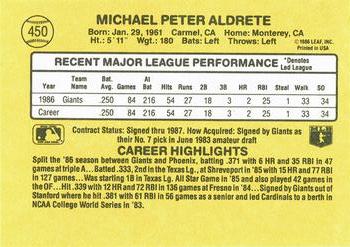 Mike Aldrete  baseball card collectible - Main Image 2