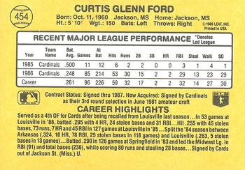 Curt Ford  baseball card collectible - Main Image 2