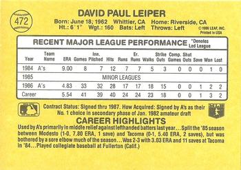 Dave Leiper  baseball card collectible - Main Image 2