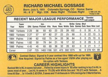 Rich Gossage  baseball card collectible - Main Image 2