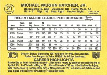Mickey Hatcher  baseball card collectible - Main Image 2