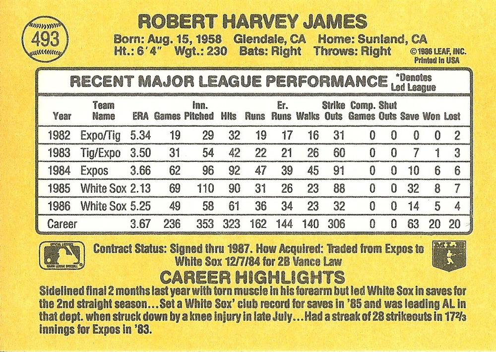 Bob James  baseball card collectible - Main Image 2