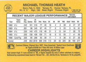 Mike Heath  baseball card collectible - Main Image 2
