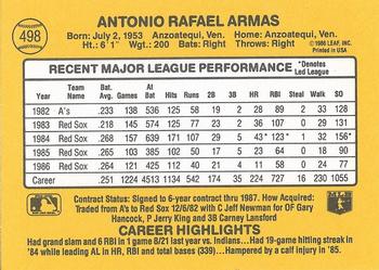 Tony Armas  baseball card collectible - Main Image 2