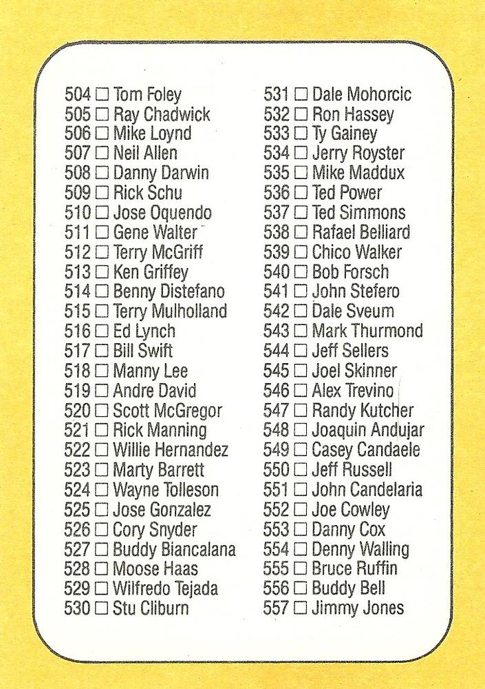 Checklist: 452-557  baseball card collectible - Main Image 2
